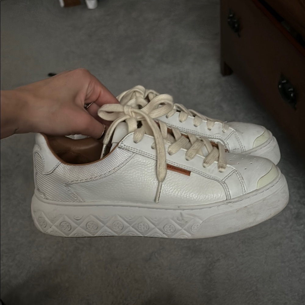 Women's White Leather Sneakers